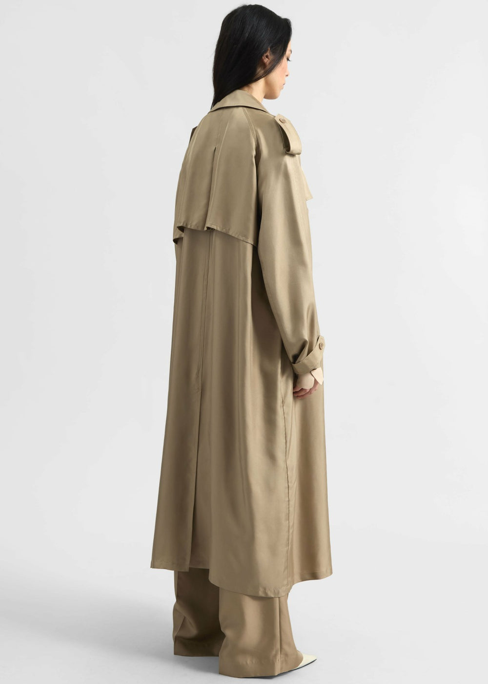 Veyron Silk Trench - Beige
