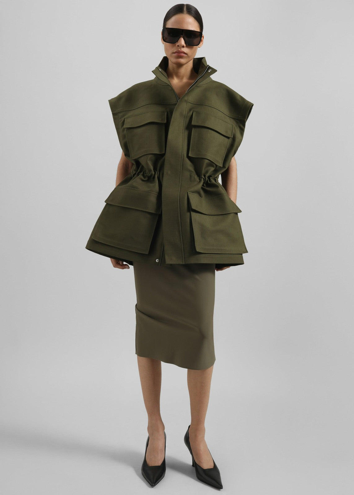 Viera Midi Skirt - Khaki