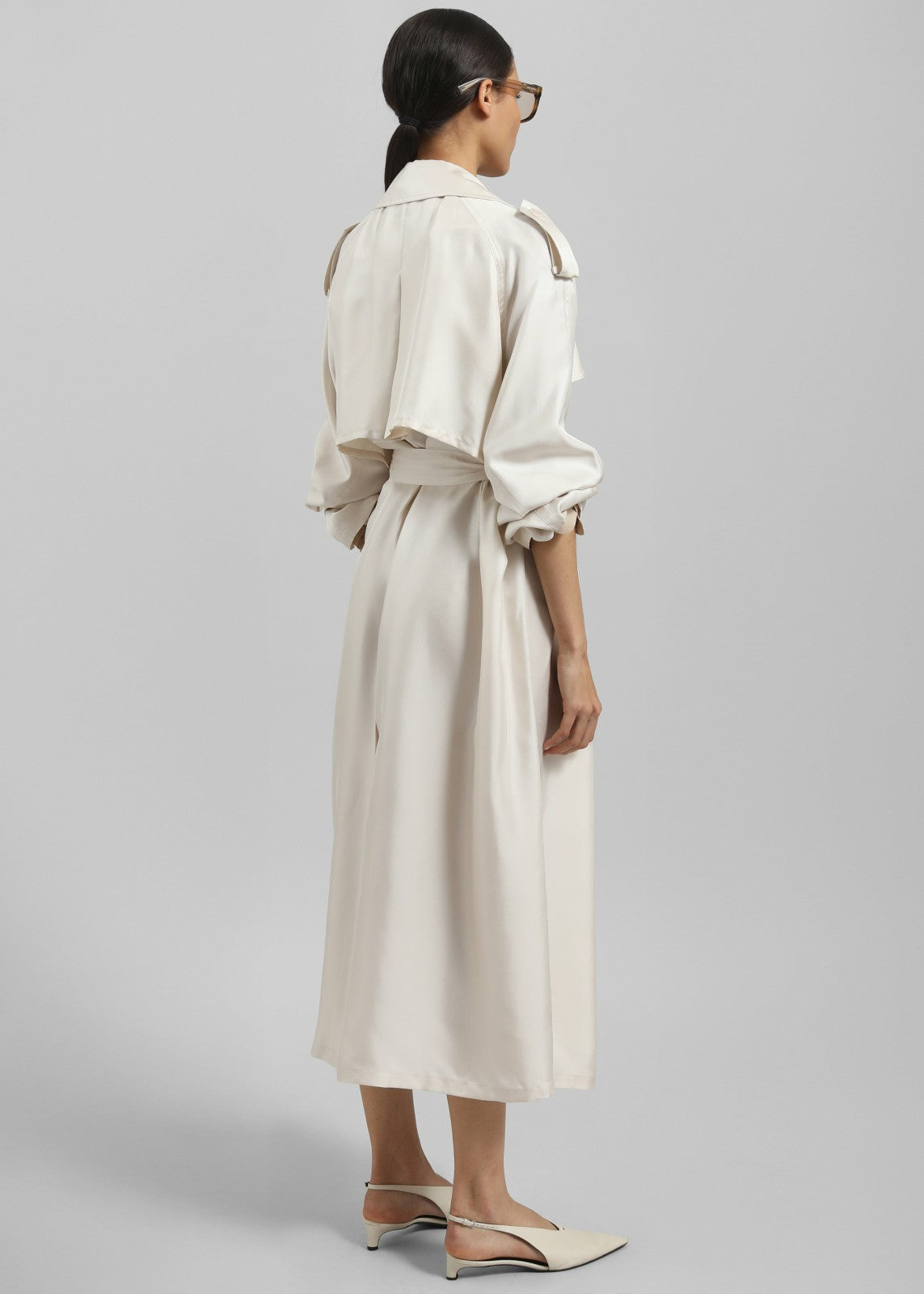 Veyron Silk Trench - Ivory