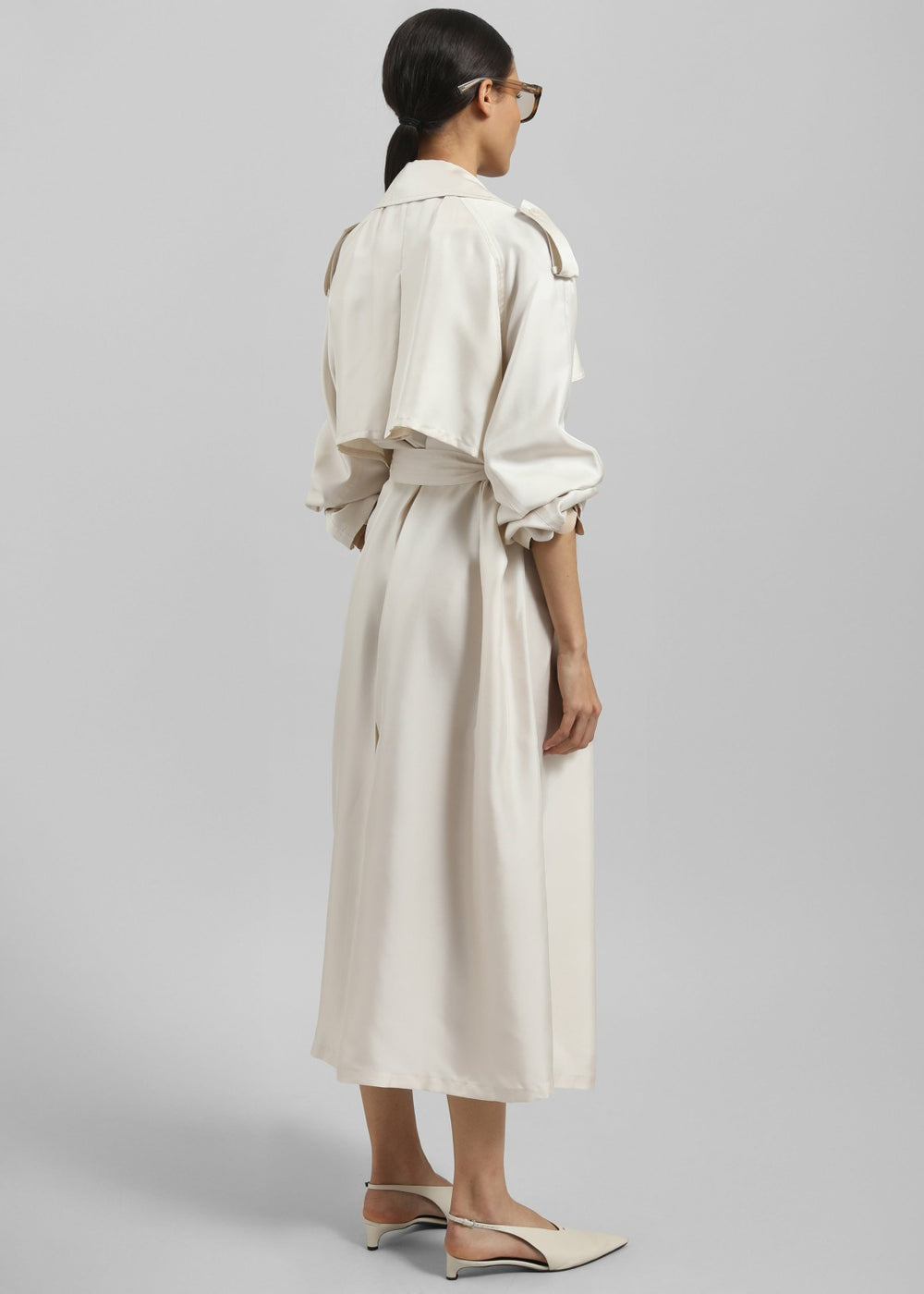 Veyron Silk Trench - Ivory