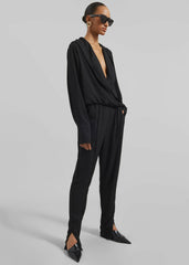 Annie Fluid Hooded Blouse - Black