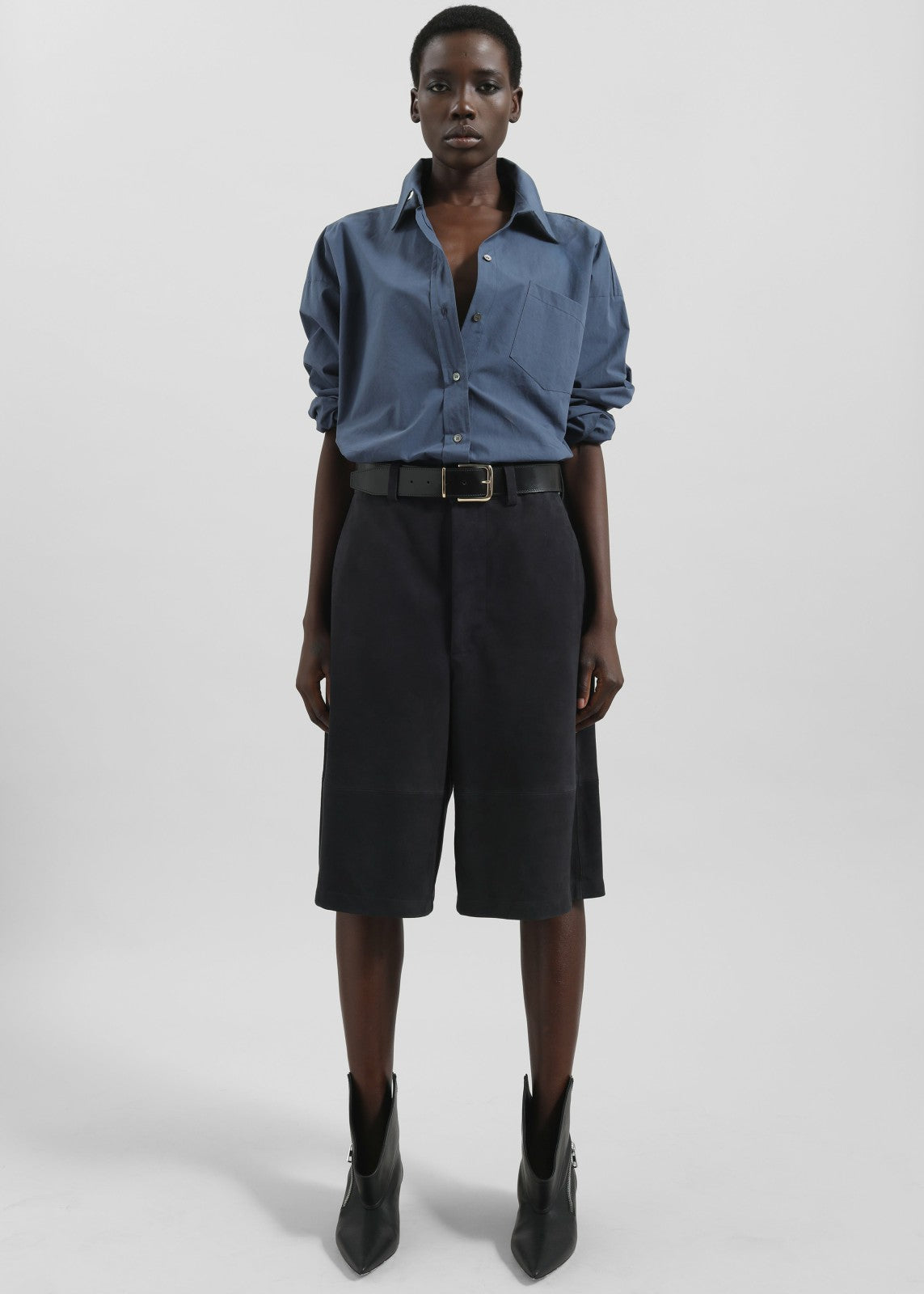 Dartsel Suede Bermuda Shorts - Navy