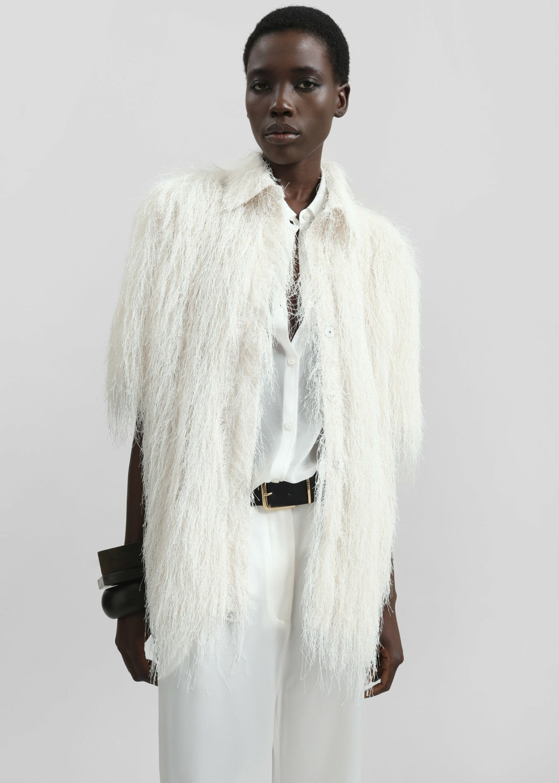 Paolina Fringed Shirt - White
