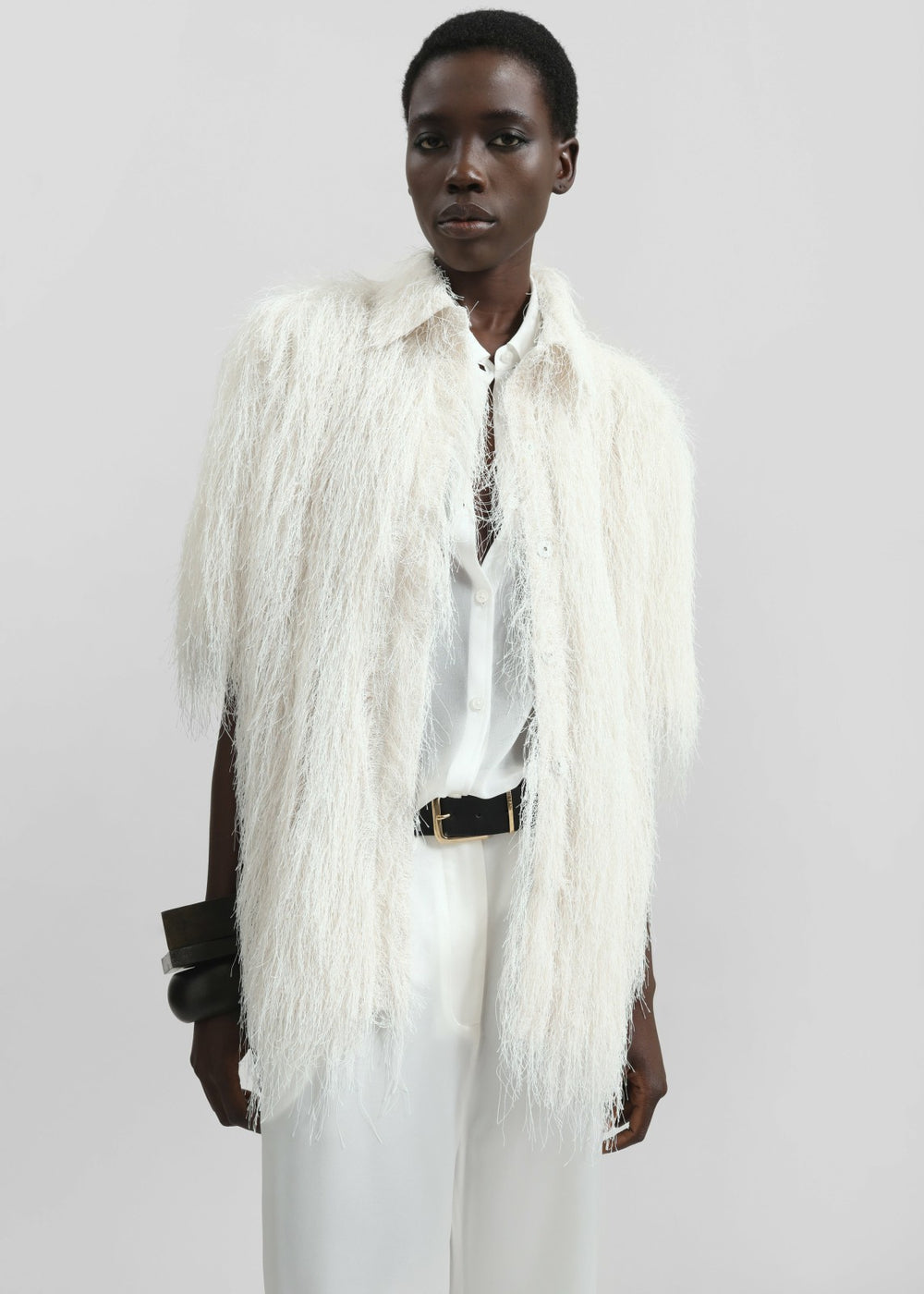 Paolina Fringed Shirt - White
