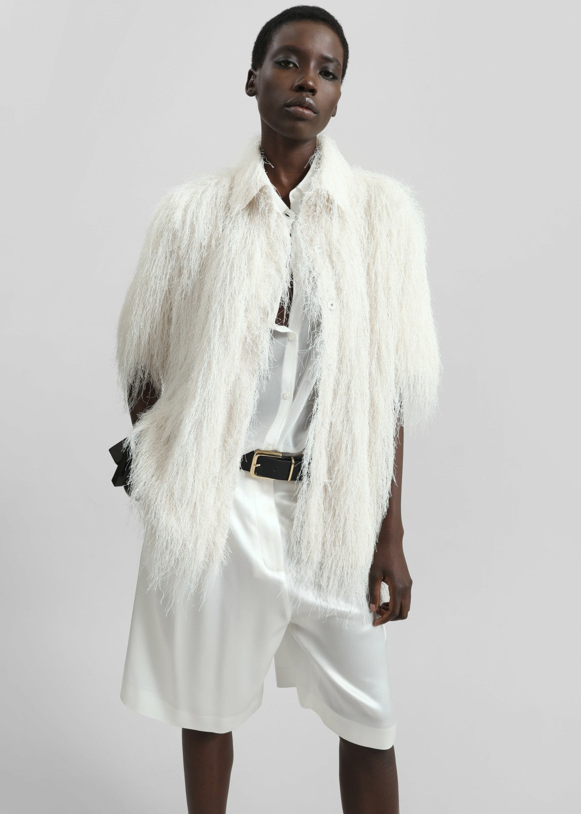 Paolina Fringed Shirt - White