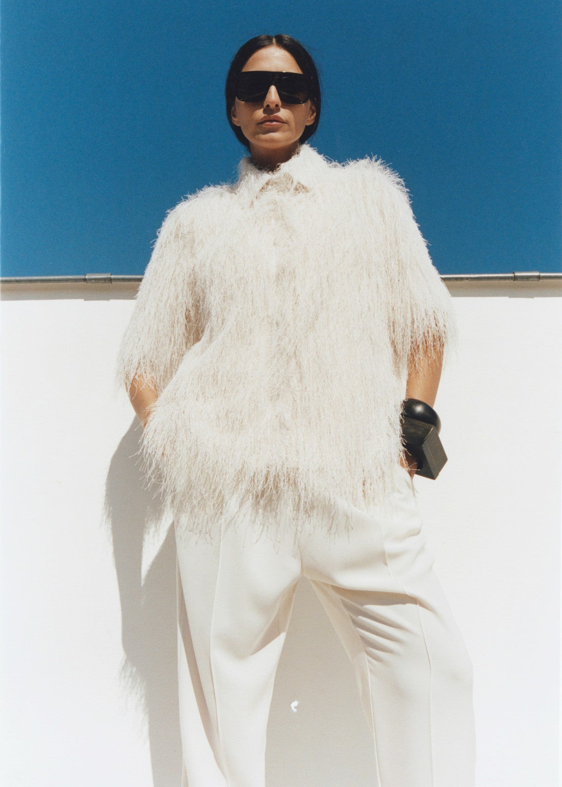 Paolina Fringed Shirt - White