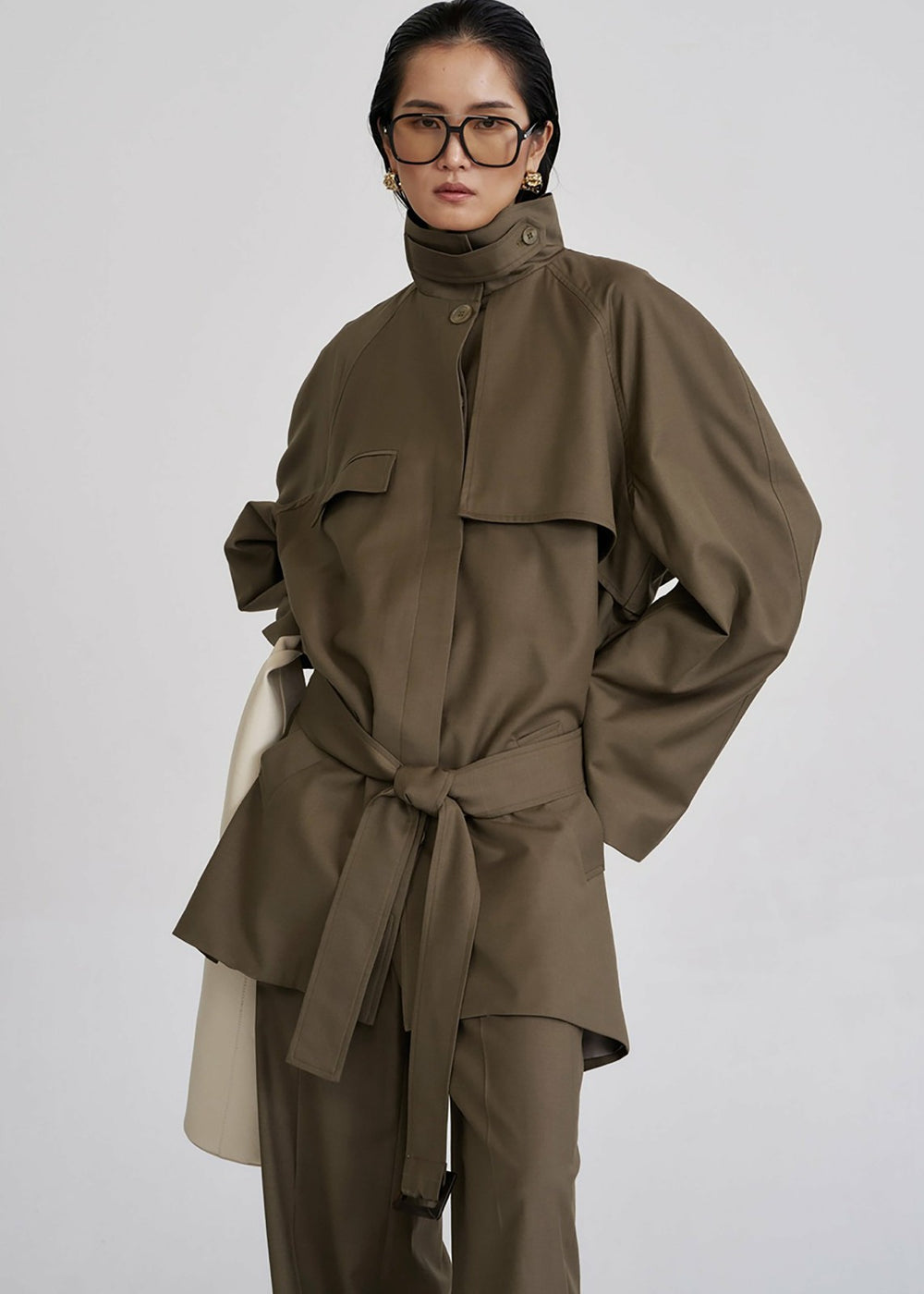Malvan Short Trench - Olive Brown