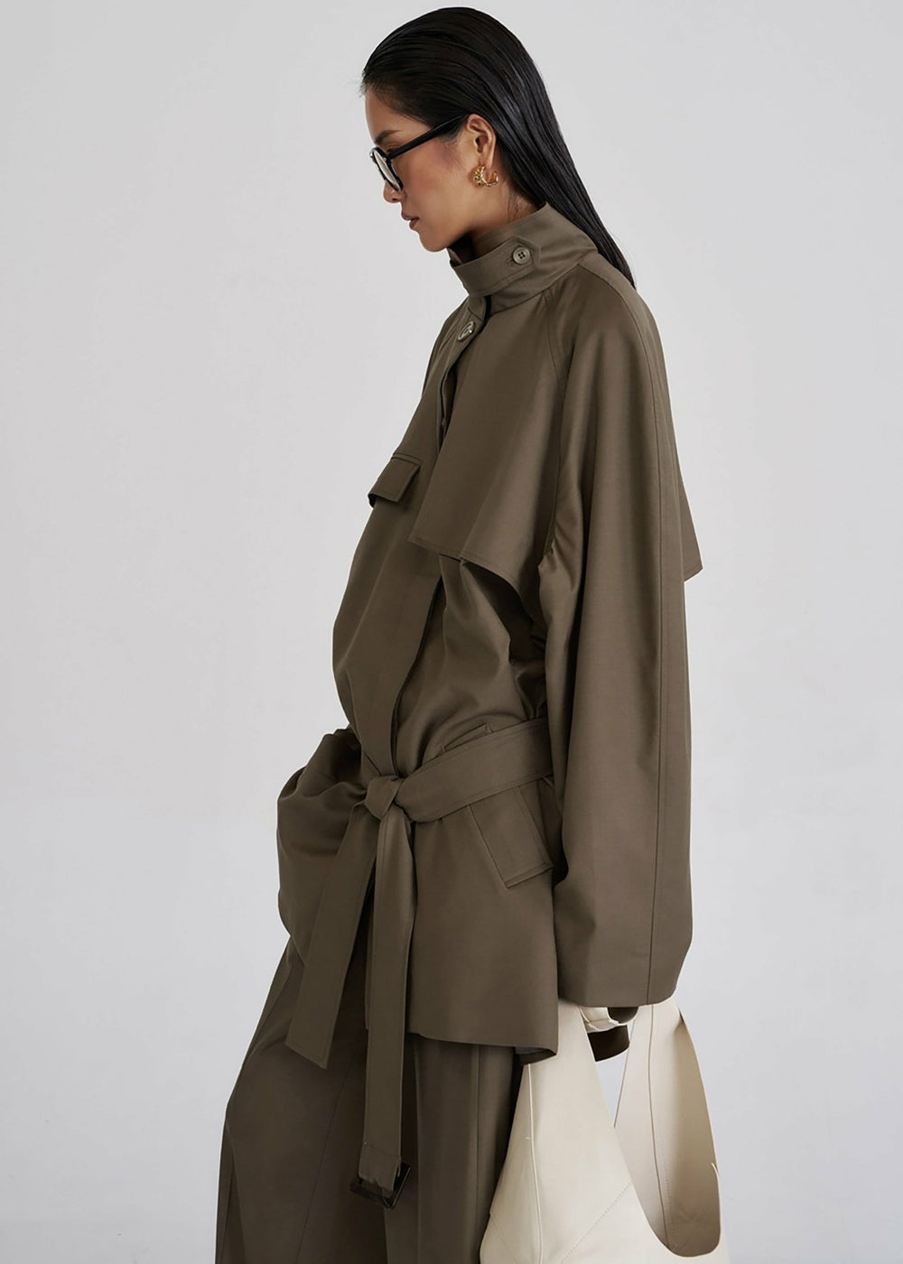 Malvan Short Trench - Olive Brown