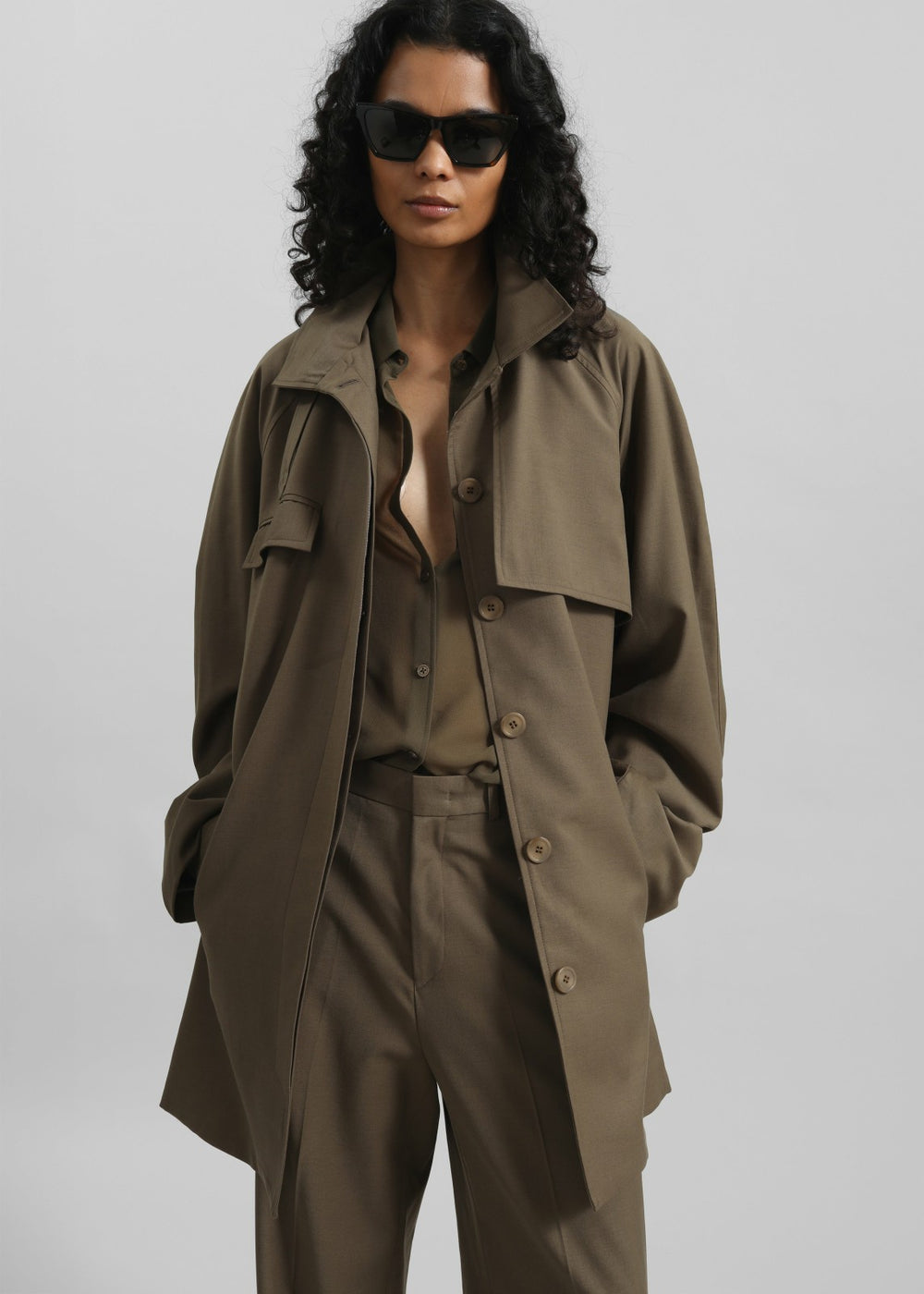 Malvan Short Trench - Olive Brown