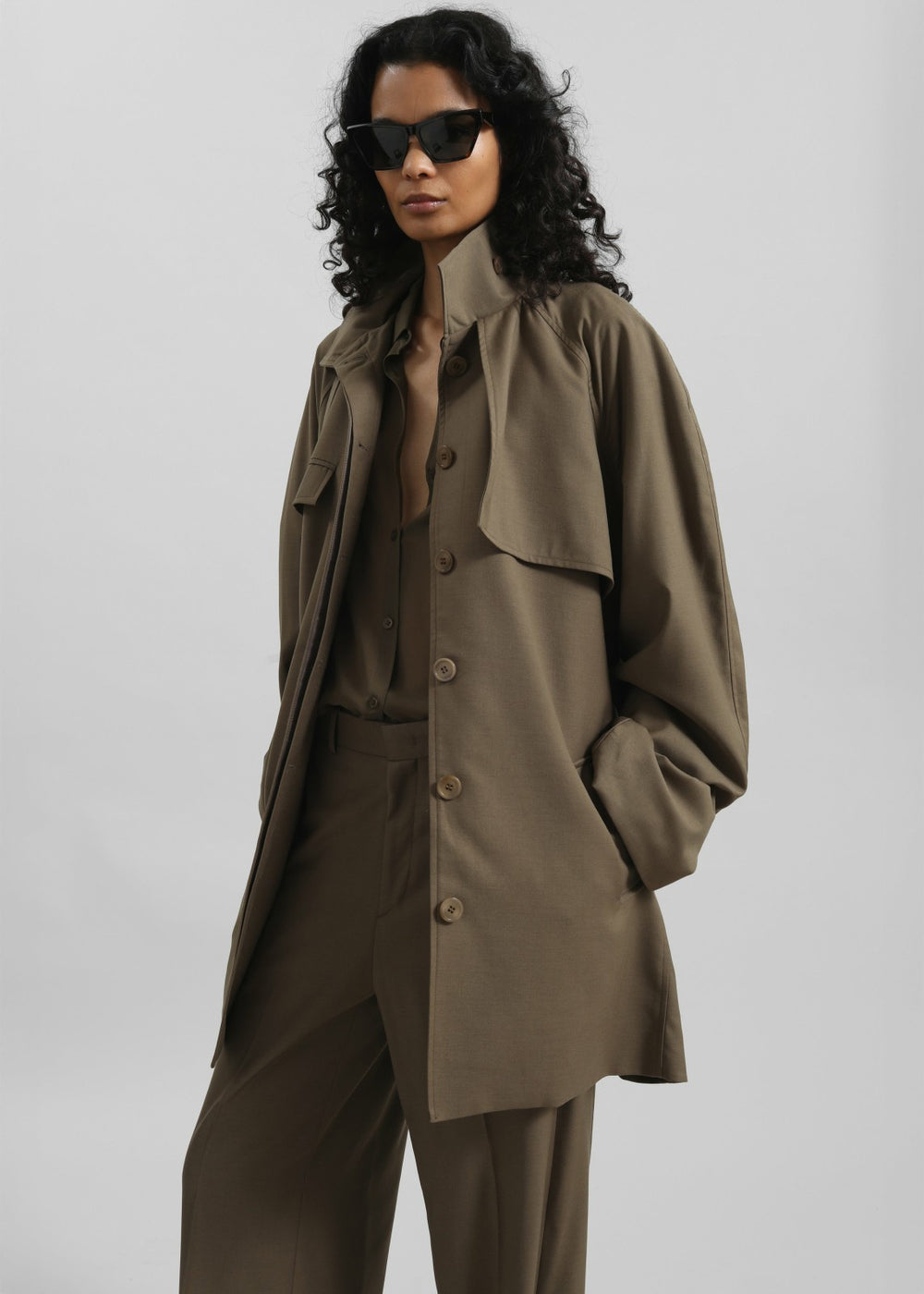 Malvan Short Trench - Olive Brown