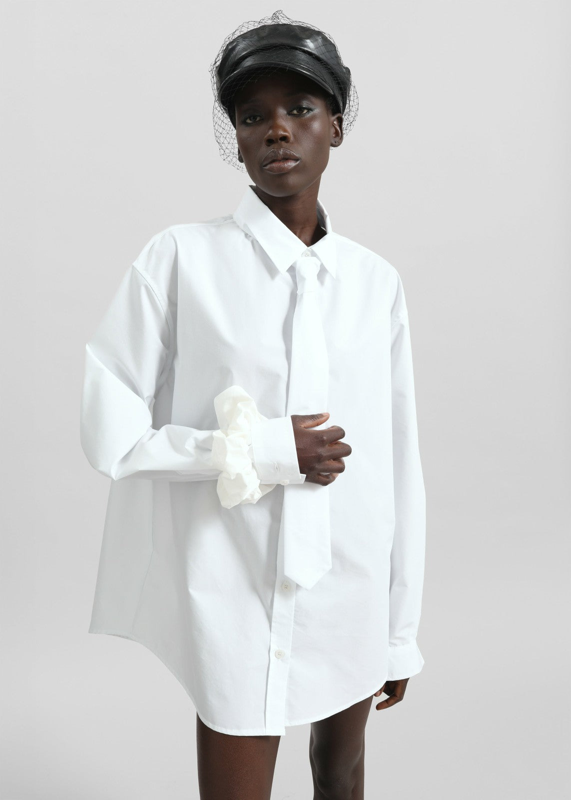 Perna Tie Neck Shirt - White