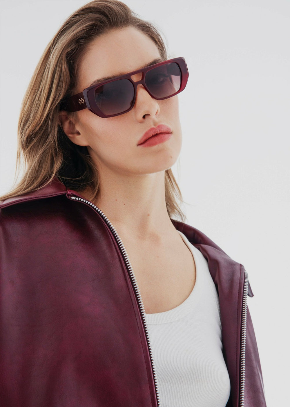 Karen Wazen x TFS Frankie Sunglasses - Burgundy