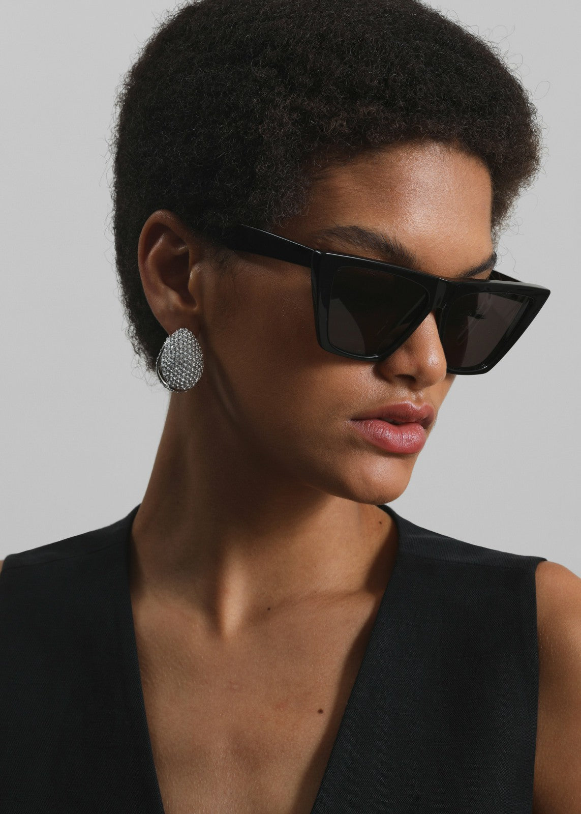 Coperni Crystal-Embellished Creole Logo Earrings - Silver