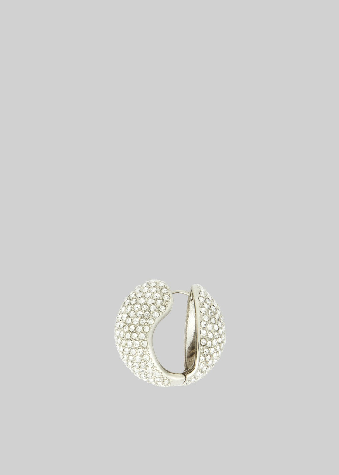 Coperni Crystal-Embellished Creole Logo Earrings - Silver