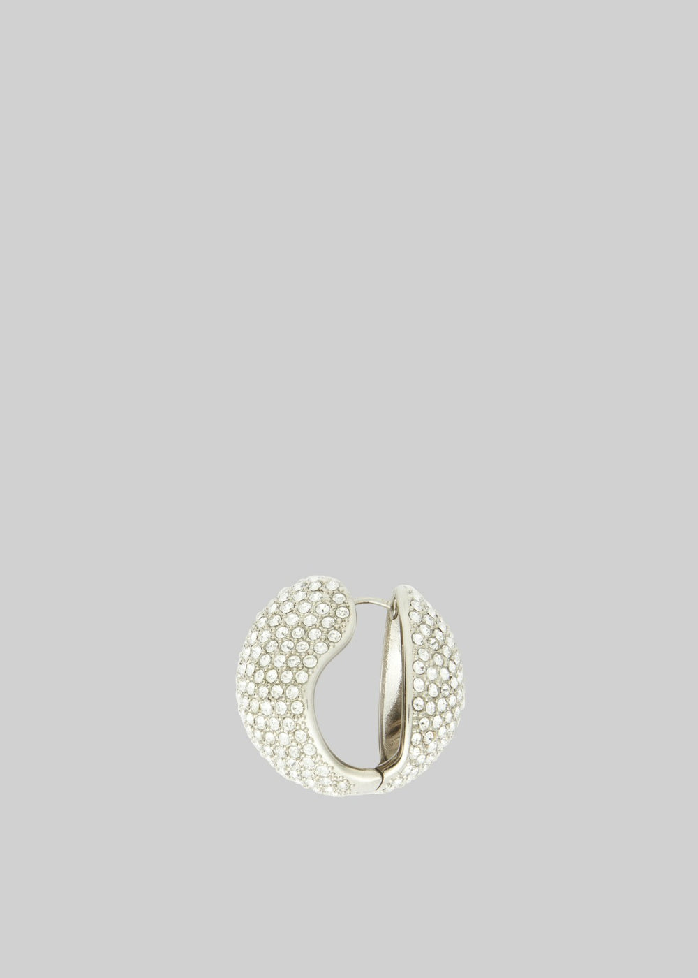 Coperni Crystal-Embellished Creole Logo Earrings - Silver