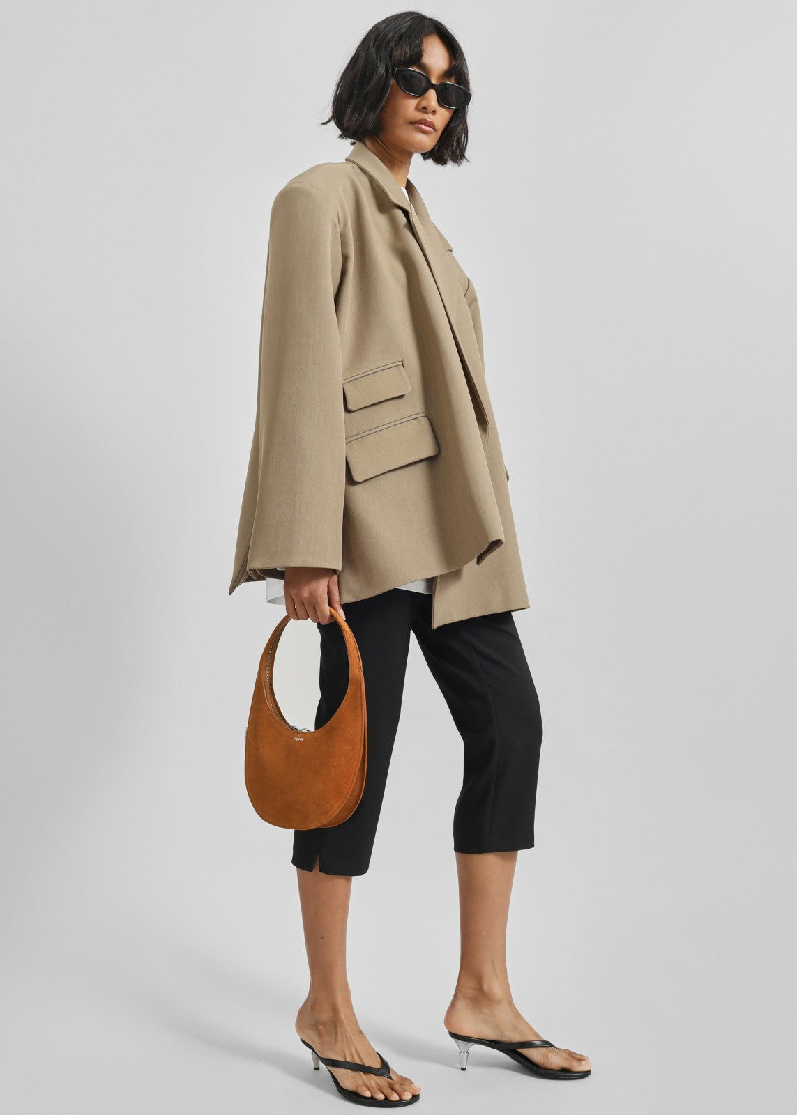 Coperni Suede Double Gusset Swipe Bag - Brown