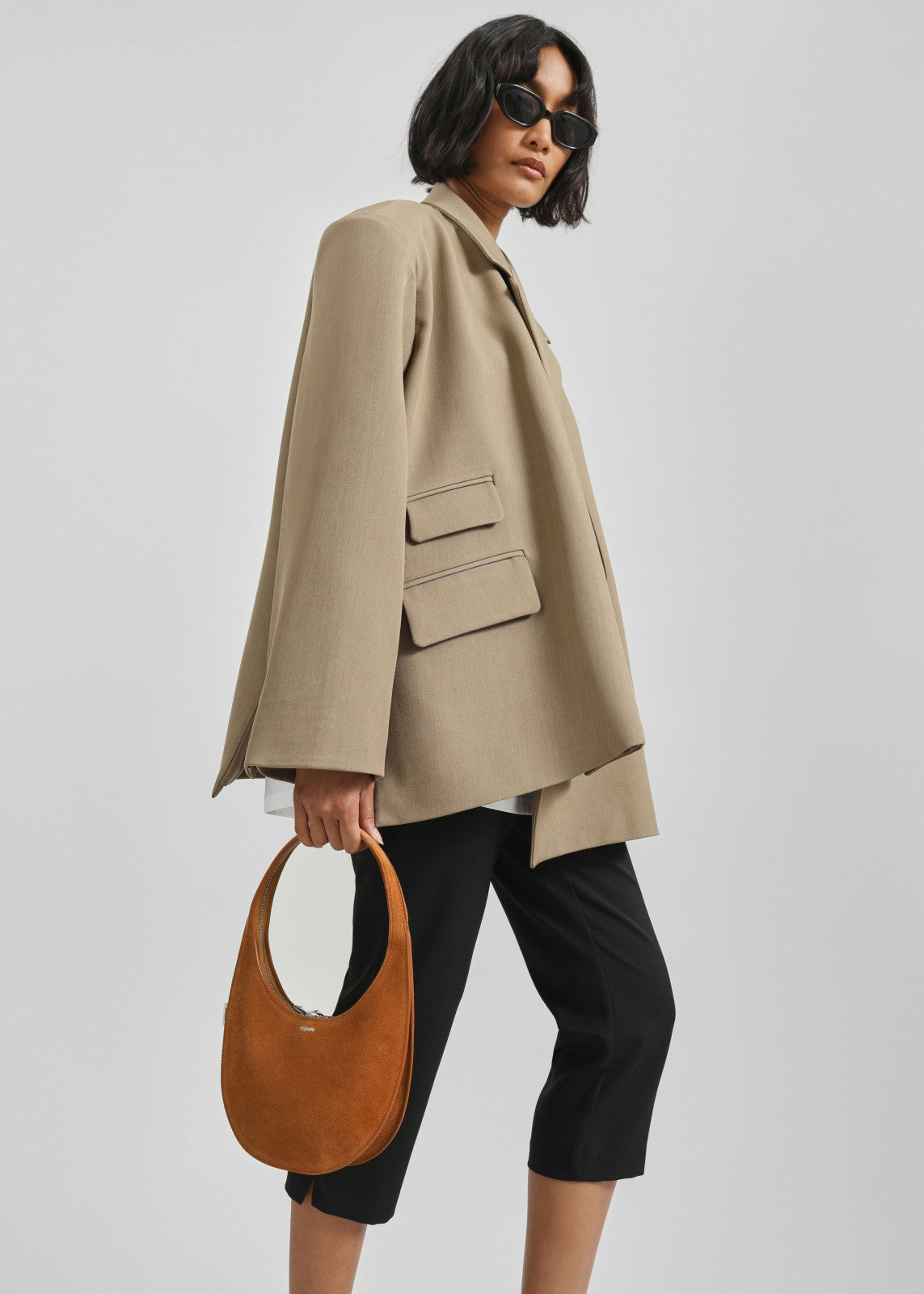 Coperni Suede Double Gusset Swipe Bag - Brown