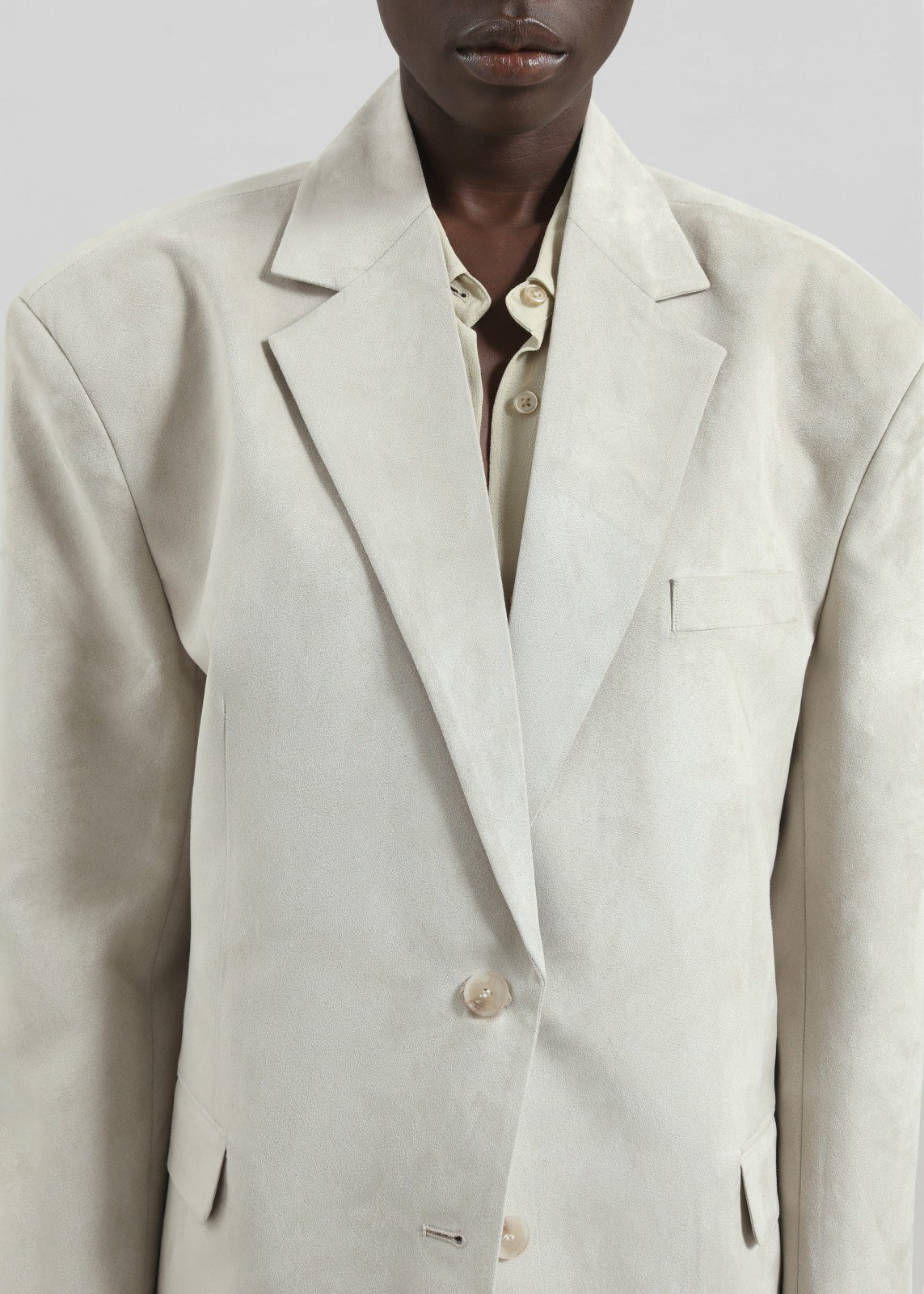 Edale Faux Suede Blazer - Light Beige