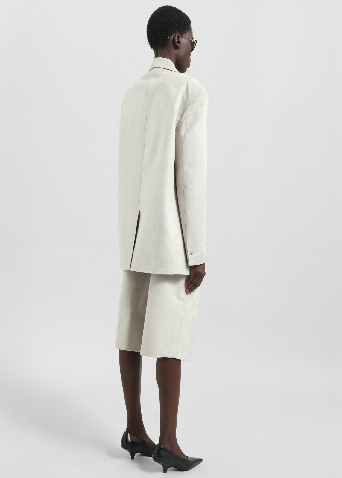 Edale Faux Suede Blazer - Light Beige