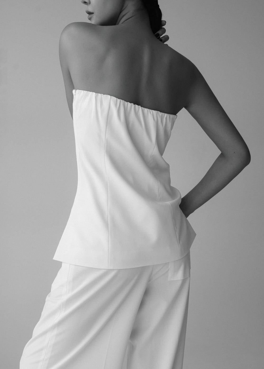 Abbie Strapless Top - White