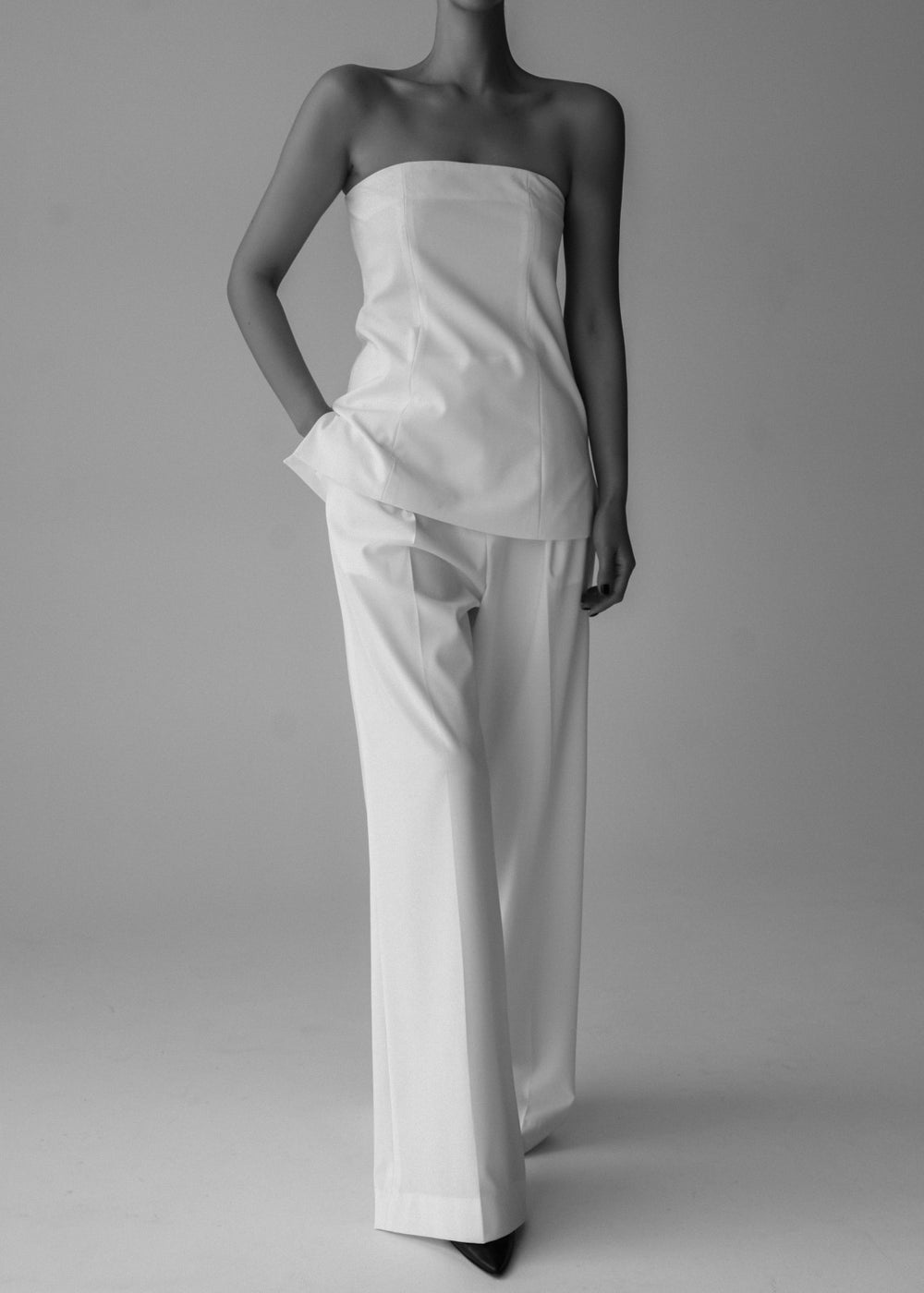 Abbie Strapless Top - White