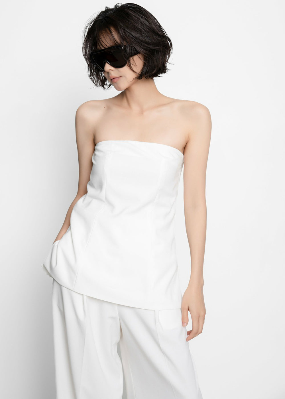 Abbie Strapless Top - White