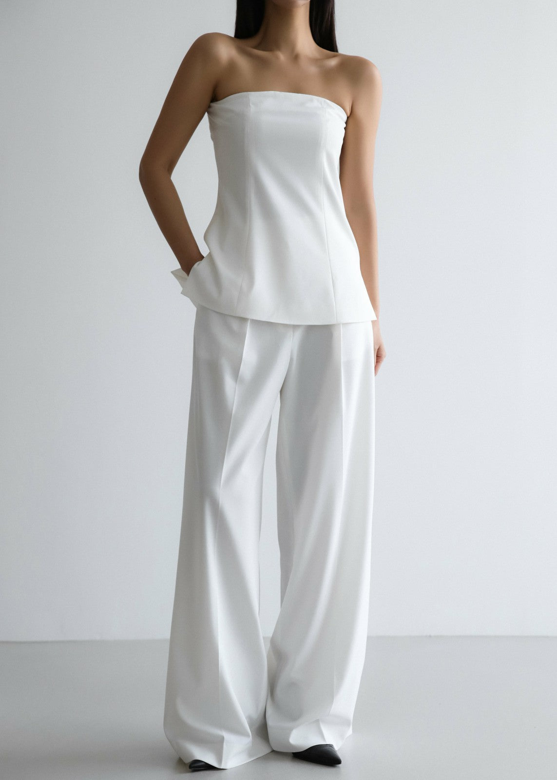 Abbie Strapless Top - White