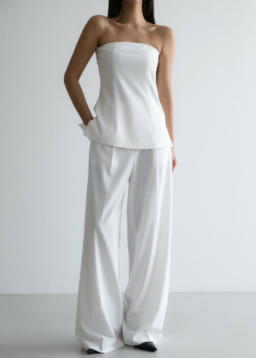 Abbie Strapless Top - White