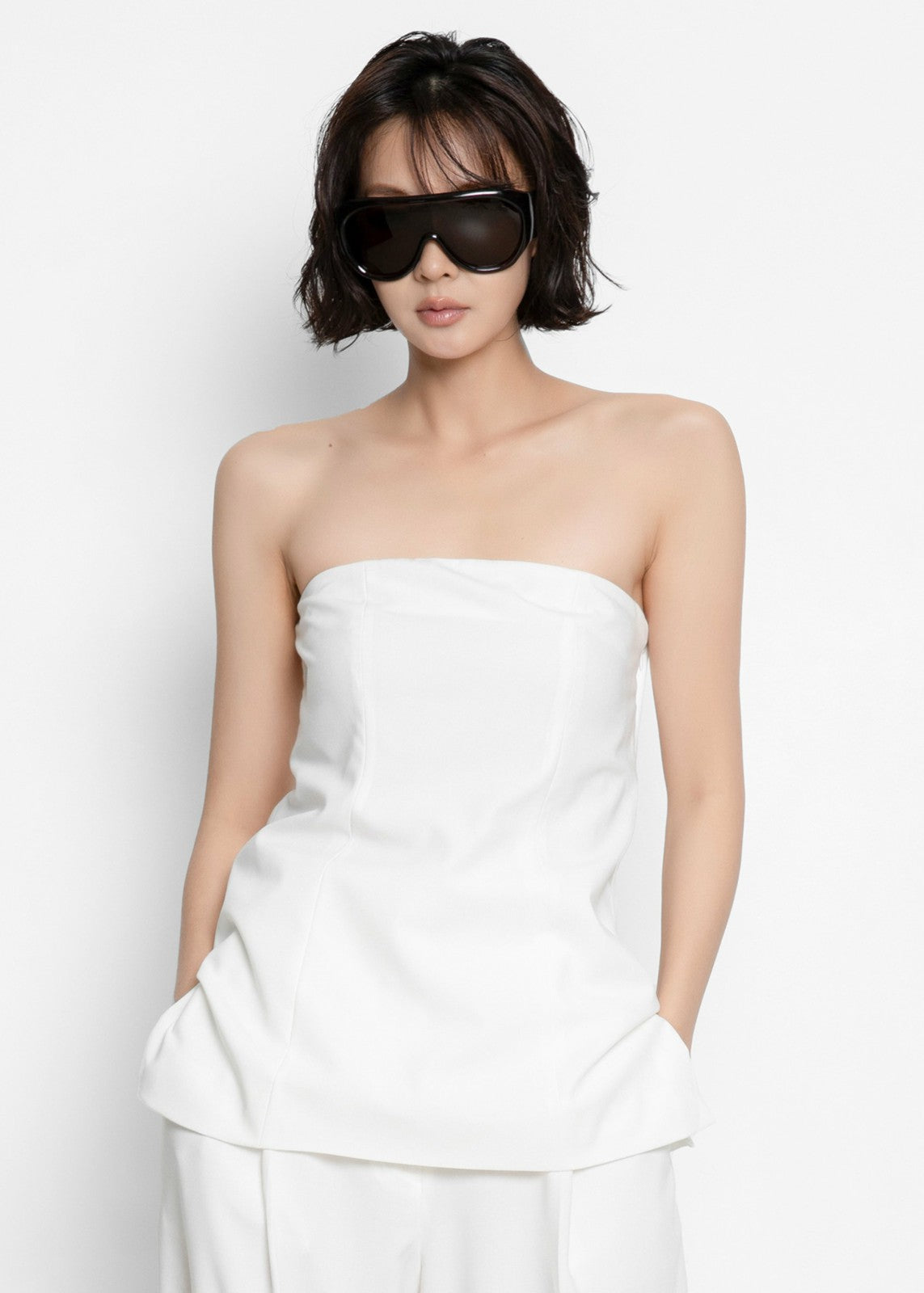Abbie Strapless Top - White