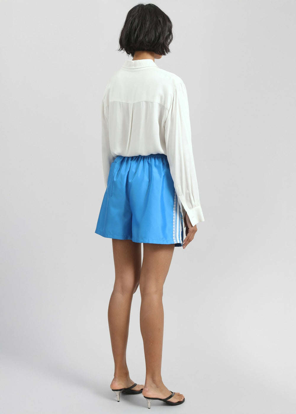 Bastia Lace Lined Shorts - Blue