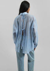 Kesin Open Back Shirt - Blue/White Stripe