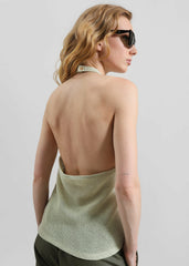 Lunel Knit Halter Top - Pale Green