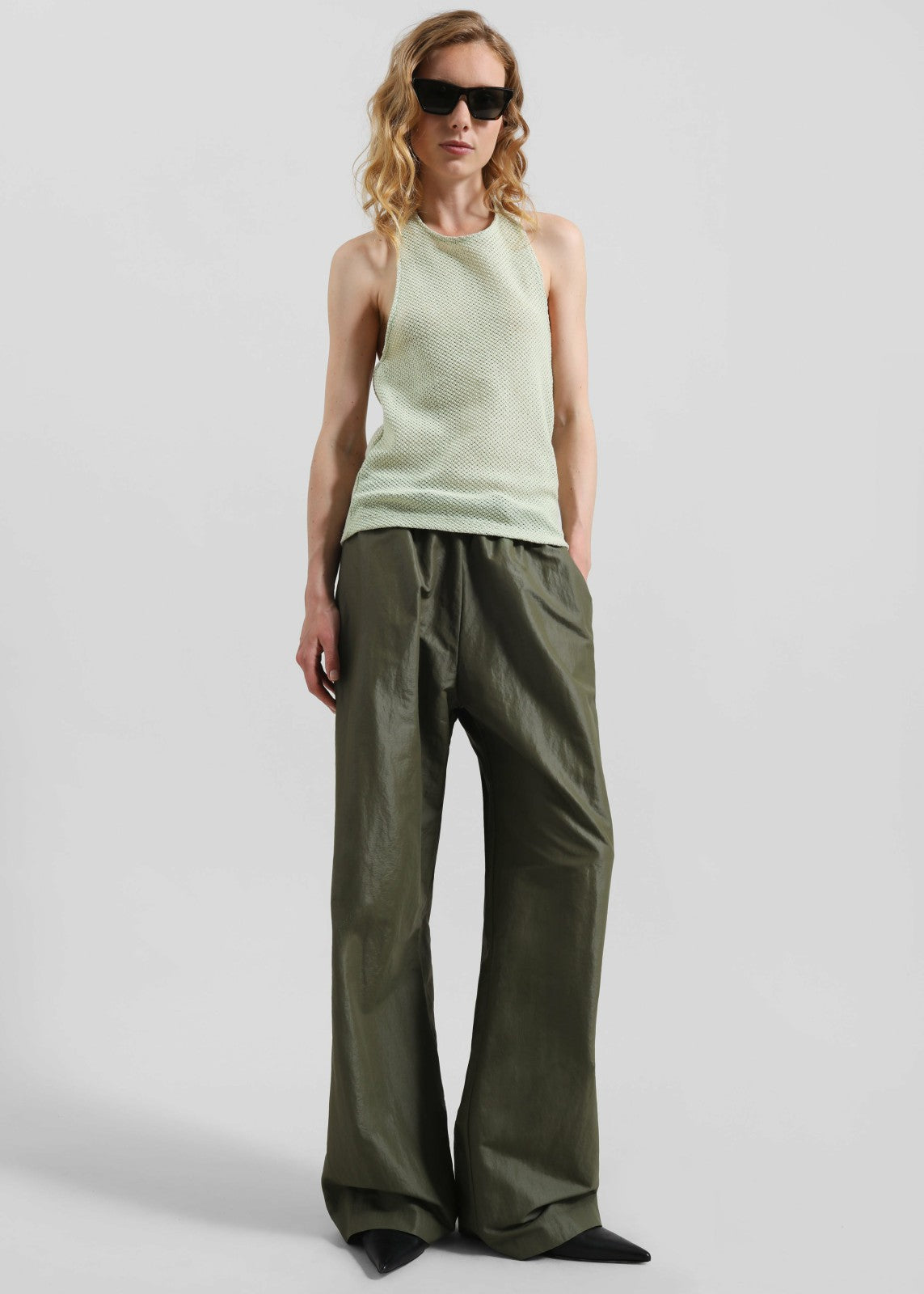 Lunel Knit Halter Top - Pale Green