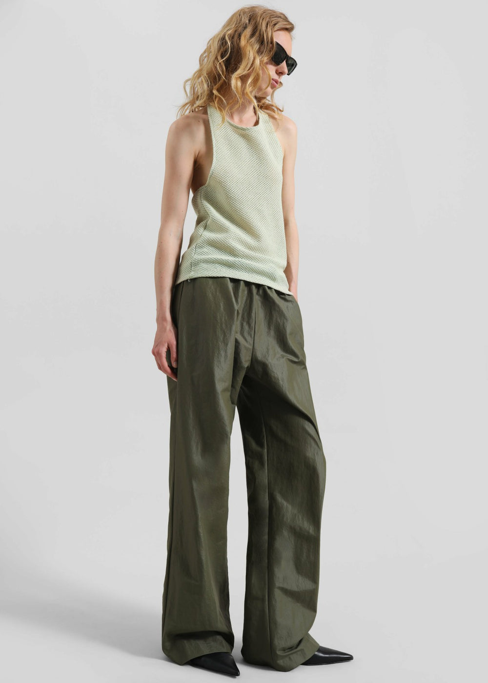 Lunel Knit Halter Top - Pale Green