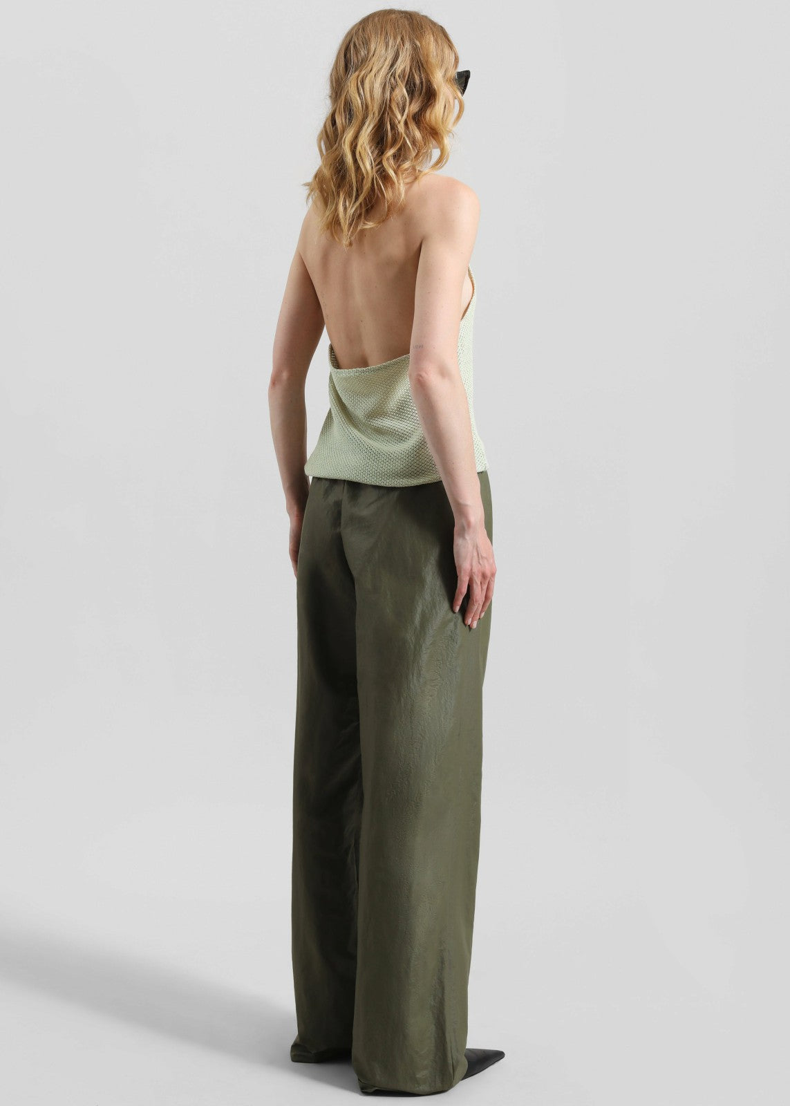Lunel Knit Halter Top - Pale Green