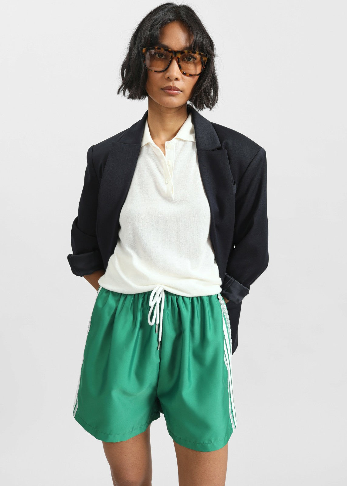 Bastia Lace Lined Shorts - Green