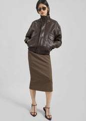 Burland Faux Leather Jacket - Brown