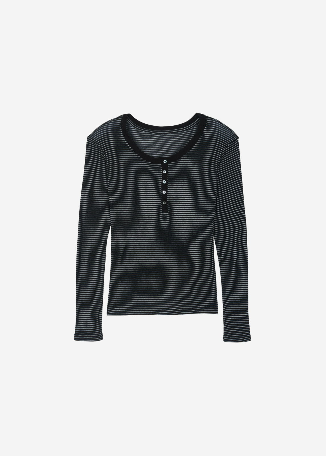 Orlen Fine Knit Top - Black/White Stripe
