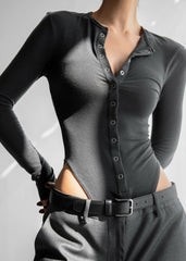 Zadie Bodysuit - Charcoal