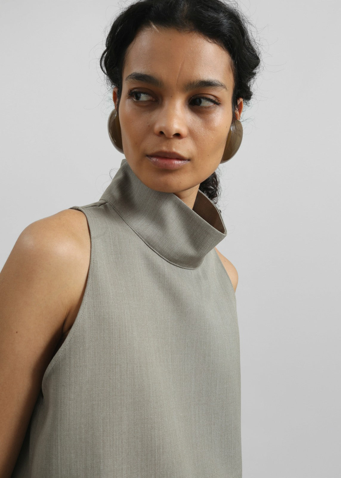 Salcott Mock Neck Top - Taupe