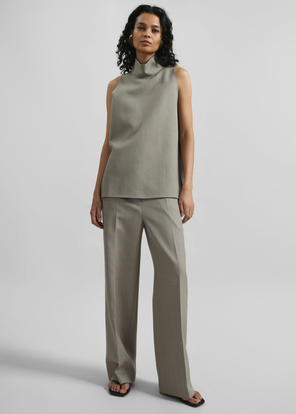 Salcott Mock Neck Top - Taupe