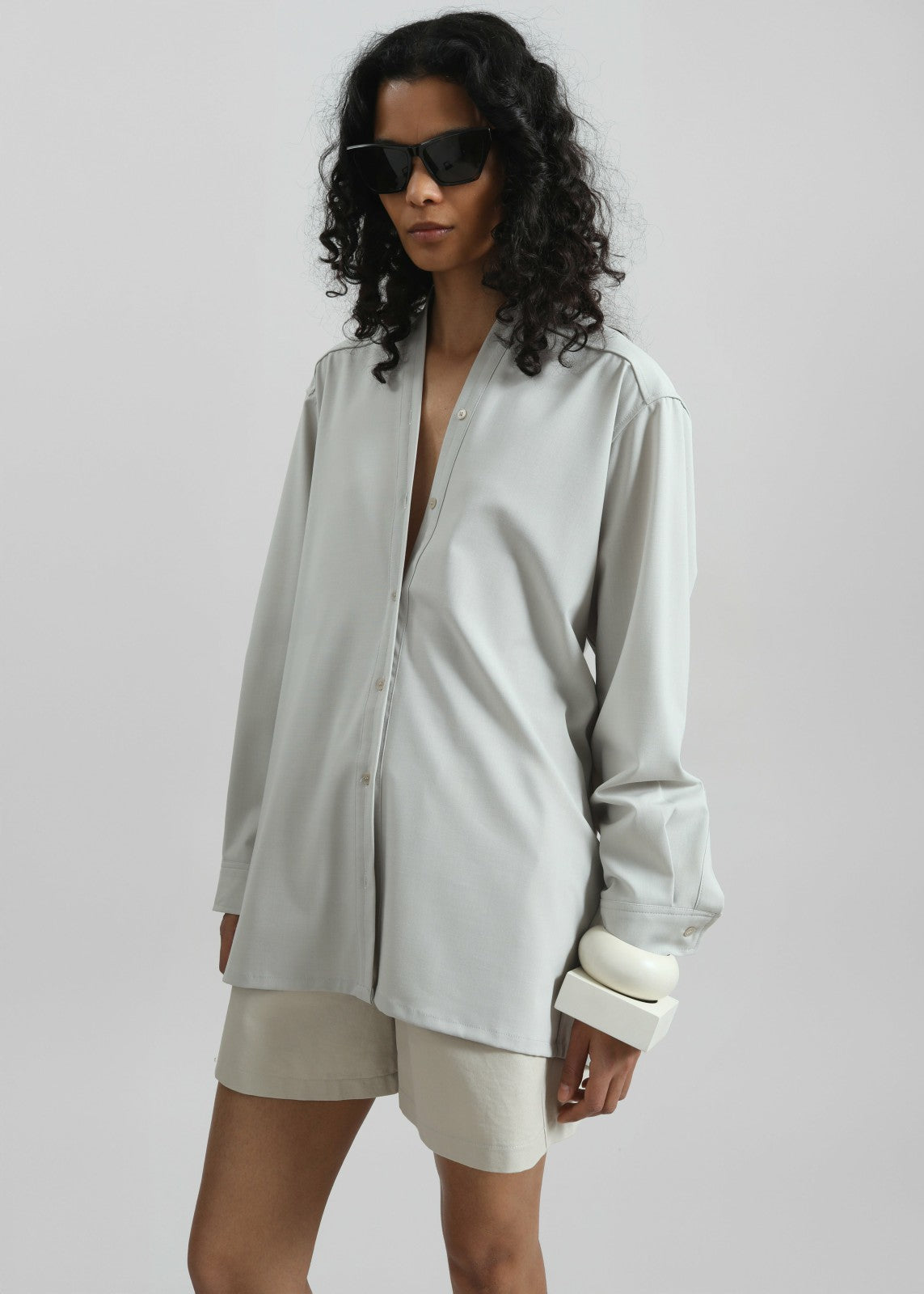 Alven Belted Shirt - Stone