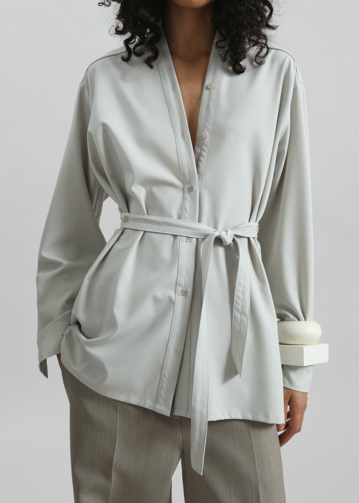 Alven Belted Shirt - Stone
