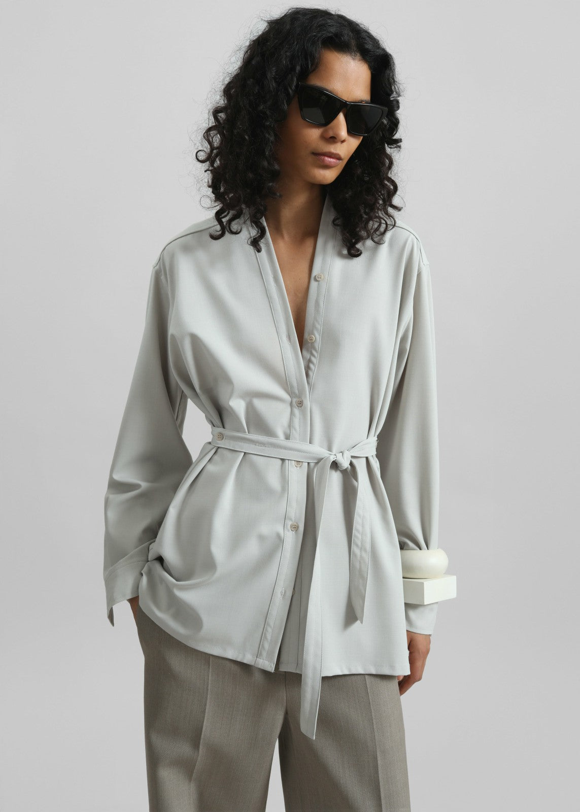 Alven Belted Shirt - Stone