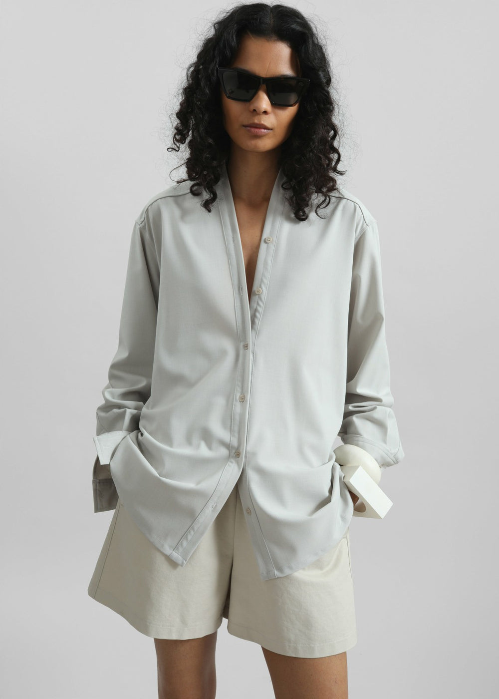 Alven Belted Shirt - Stone