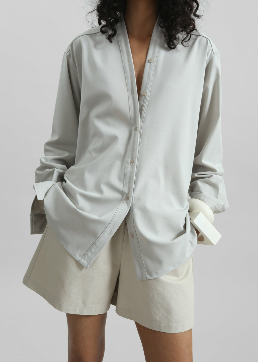 Alven Belted Shirt - Stone