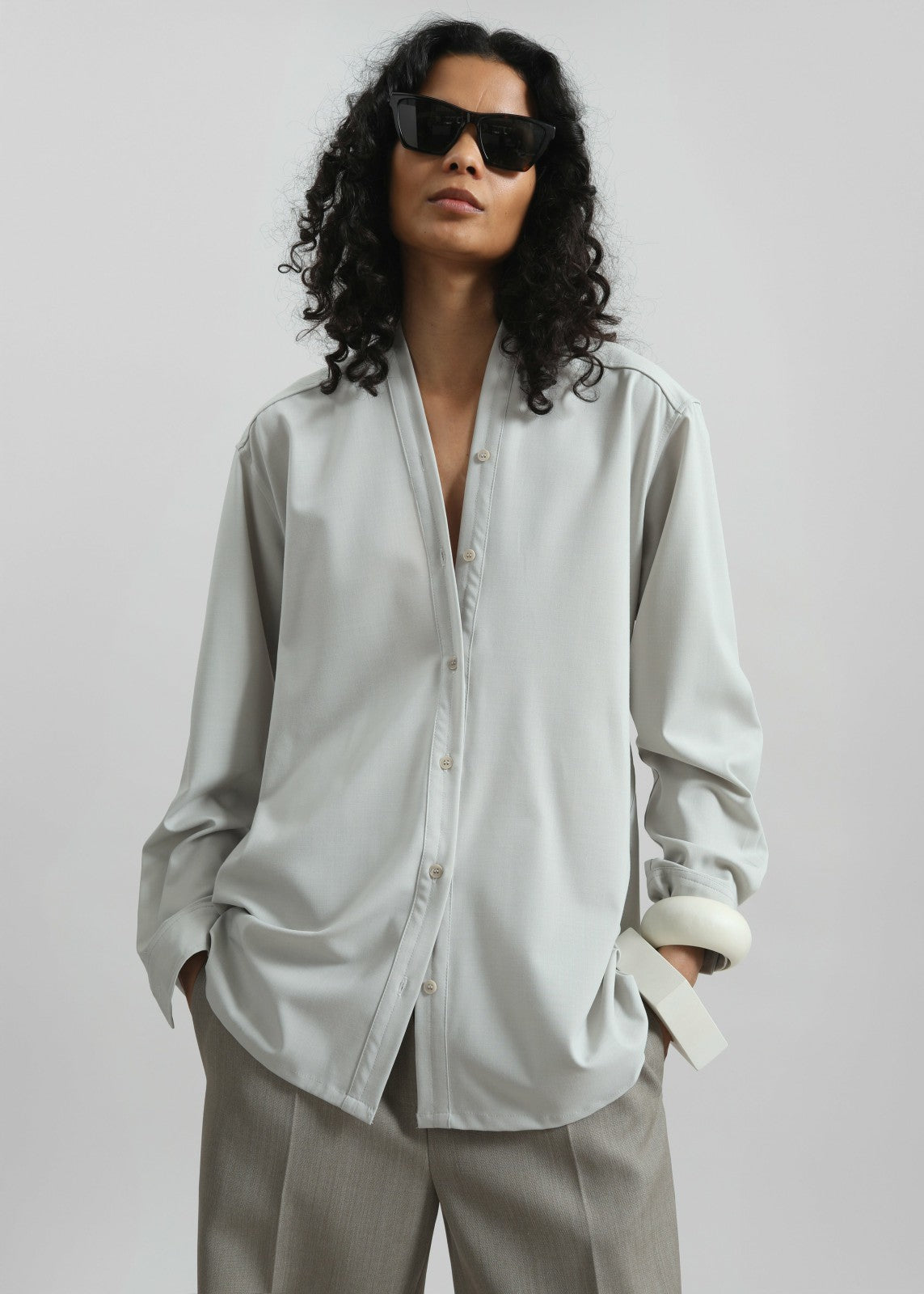 Alven Belted Shirt - Stone