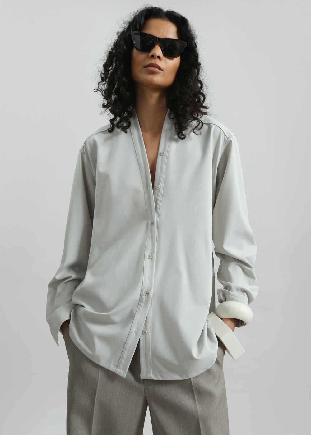 Alven Belted Shirt - Stone