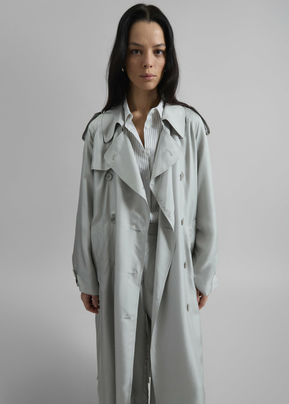 Veyron Silk Trench - Grey