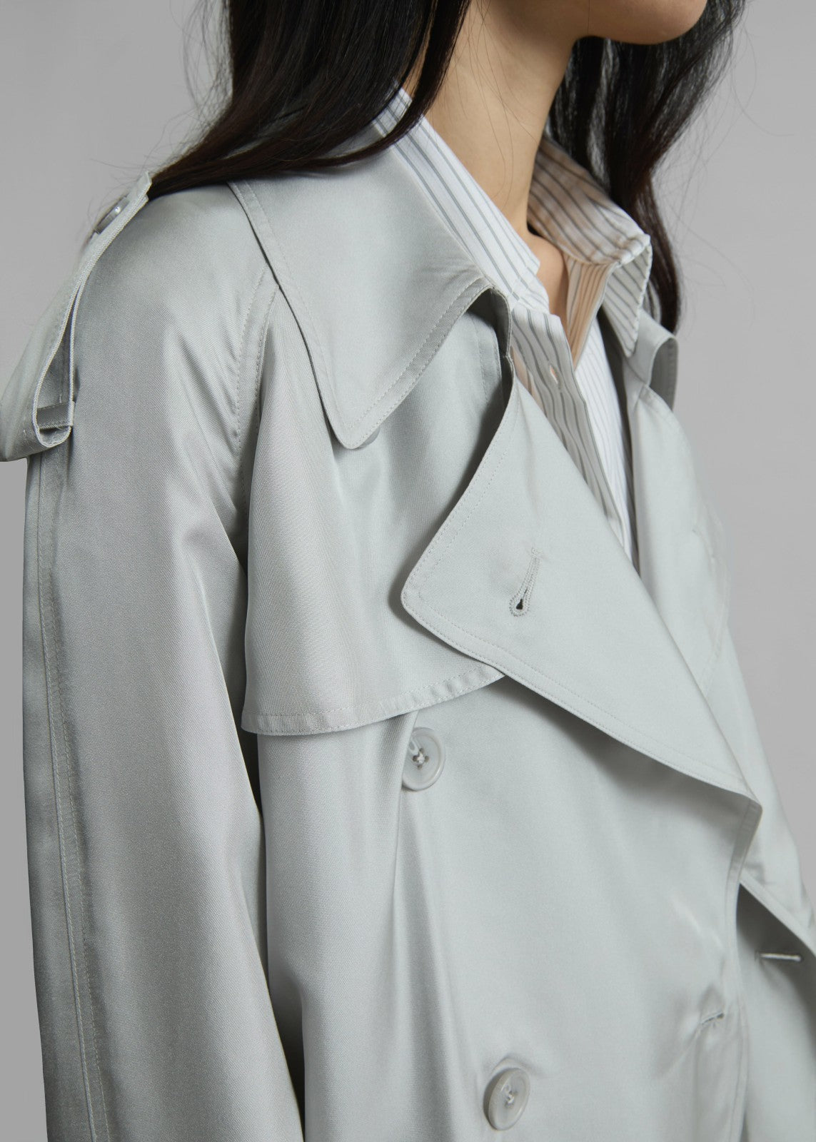 Veyron Silk Trench - Grey